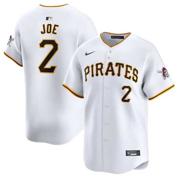 Men%27s Pittsburgh Pirates #2 Connor Joe White Home Limited Baseball Stitched Jersey Dzhi